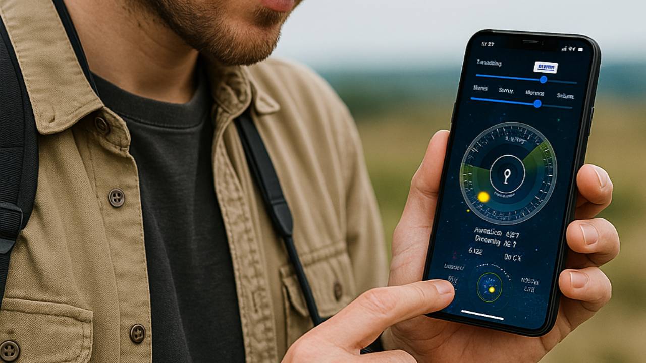 AR sun tracker showing the sun’s path in Sun Locator app