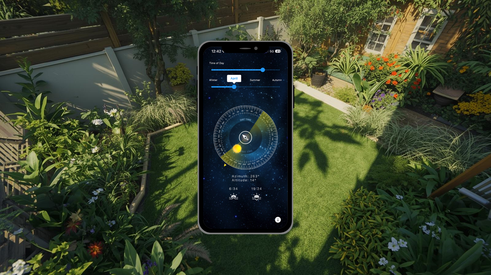 AR sun tracker demonstration in property tour